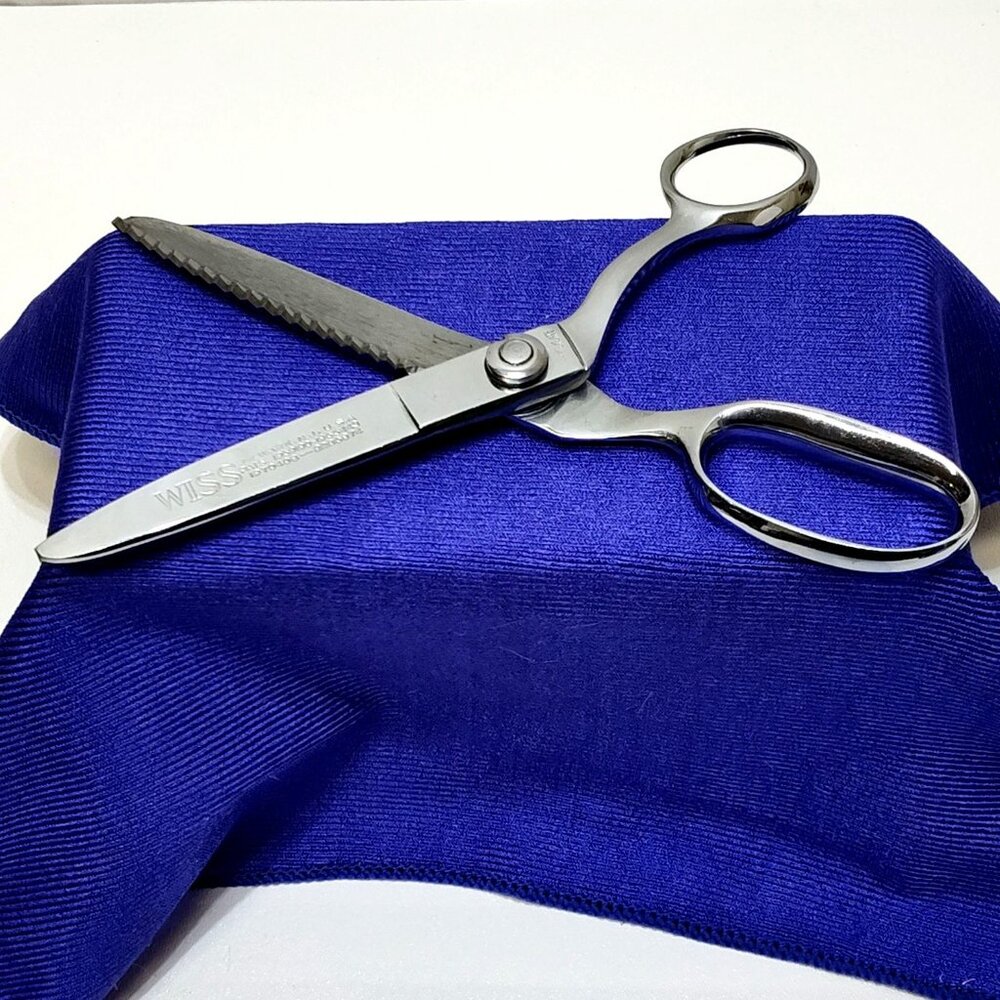 WISS Pinking Shears Chrome-Plated Sewing Scissors Newark NJ Stamp 9" Length VTG